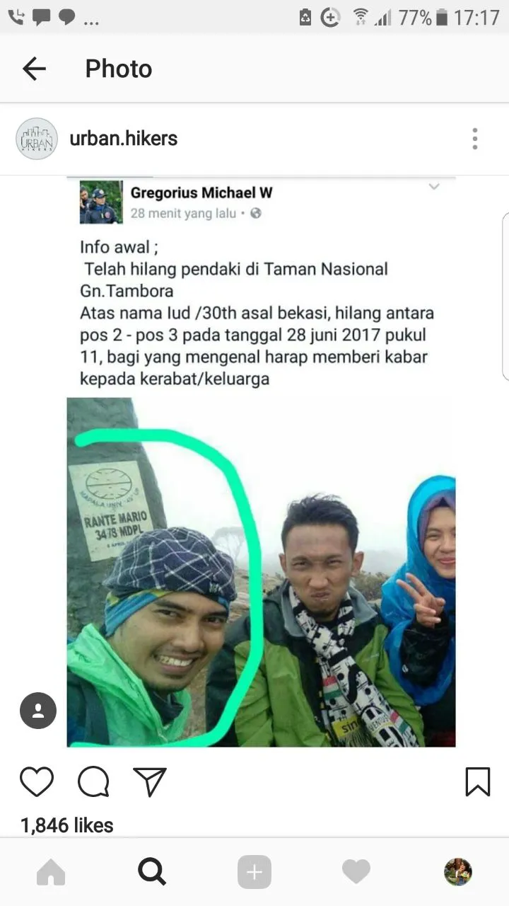 Banner Pendaki Tersesat di Tambora Ketemu Sehat Wal Afiat