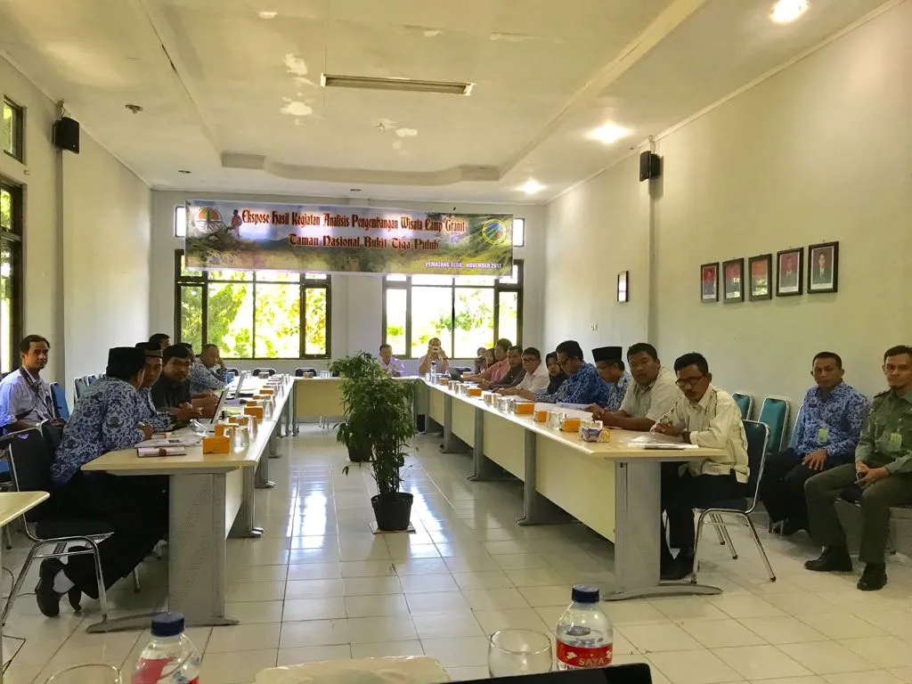 Banner Desain Tapak Wisata Alam Camp Granit Diekspose Balai Taman Nasional Bukit Tiga Puluh