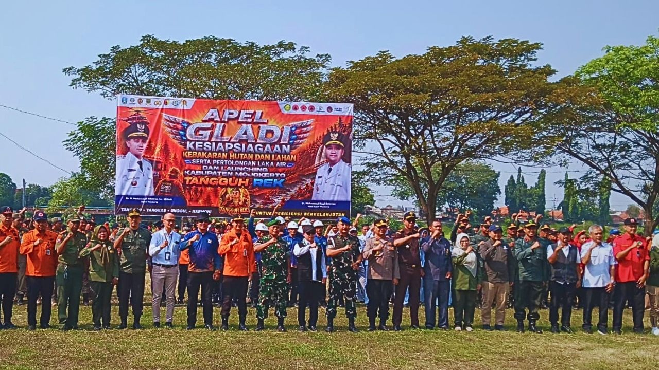 Banner BBKSDA Jawa Timur Ambil Bagian dalam Gladi Kesiapsiagaan Karhutla Mojokerto