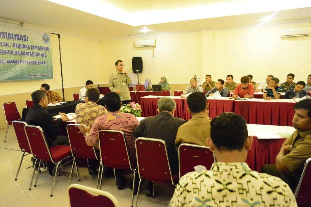 Banner Sosialisasi Masterplan Pembinaan Daerah Penyangga CA Bantar Bolang Desa