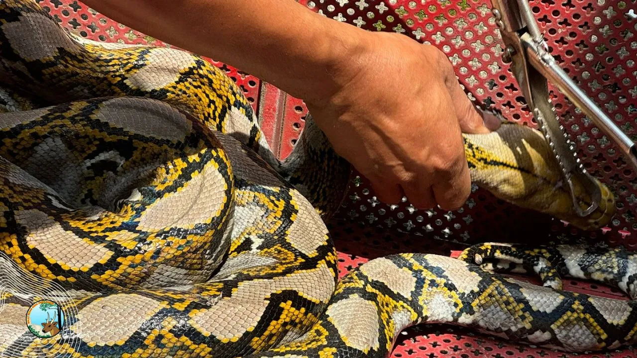 Banner Warga Serahkan Tiga Ular Sanca Kembang, BBKSDA Jawa Timur: Upaya Mitigasi Konflik Satwa di Banyuwangi