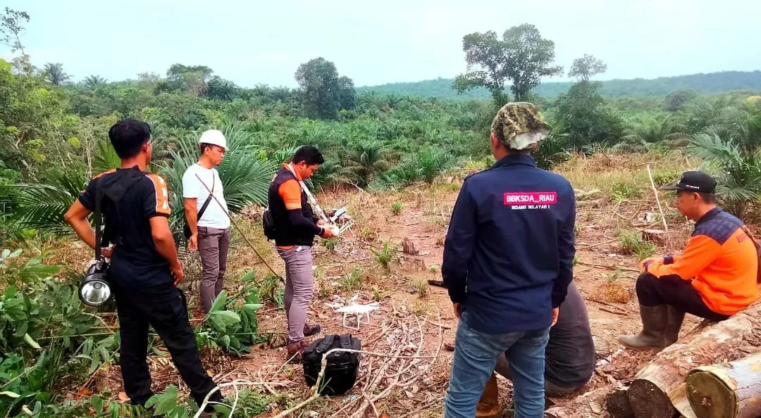 Banner Penanganan Konflik Gajah Sumatera di Desa Kemang Bersama Mitra dan Masyarakat