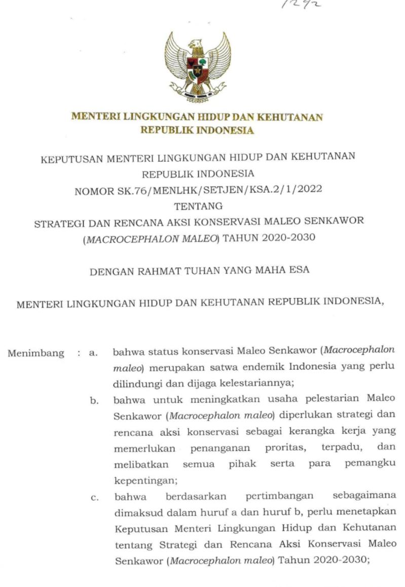 Dokumen SRAK g Strategi dan Rencana Aksi Konservasi Maleo Senkawor