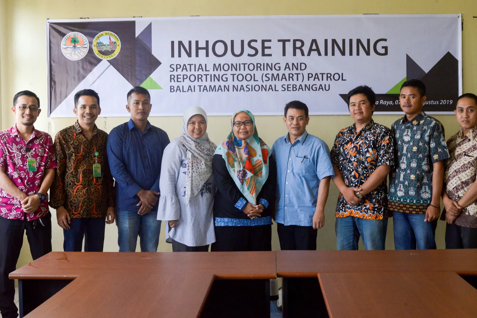 Banner InHouse Training Spatial Monitoring and Reporting Tool (SMART) Patrol Lingkup Balai TN Sebangau